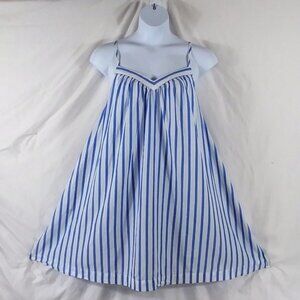 Unbranded Women's Blue White Stripe Crisscross Cotton Mini Dress Plus Size 2X